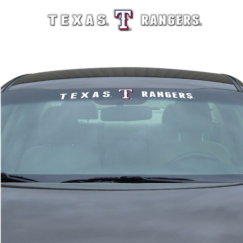 Show your team pride front and center with the Windshield Decal. The durable vinyl construction makes installation easy and will stand up to the elements. Designed for a perfect fit on curved windshield surfaces. The universal (35in x 4in) size will fit on virtually any windshield. Features a full color, die cut team logo and word mark. Made By Team Promark