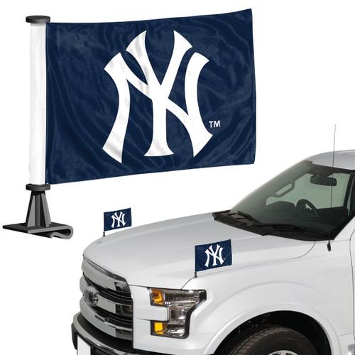 4x6 double sided auto flags securely attach to the hood or trunk of most any vehicle.  Two flags per package. Made by Team Promark.