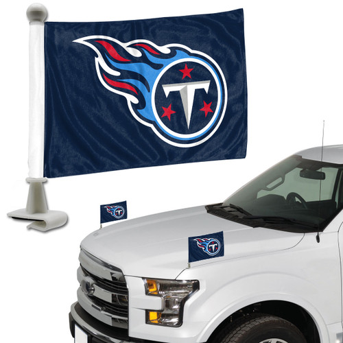 4x6 double sided auto flags securely attach to the hood or trunk of most any vehicle.  Two flags per package. Made by Team Promark.