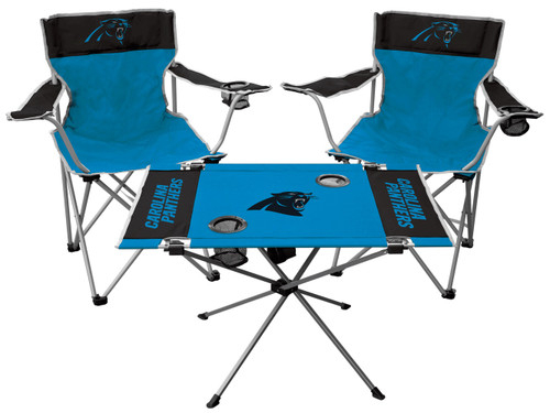 This tailgate kit includes an endzone table and two kickoff style chairs. Each kit comes with a canvas bag. Made by Jarden.