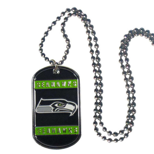 Expertly crafted tag necklaces featuring fine detailing and a hand enameled finish with chrome accents. 26 inch chain. Fully cast team emblem. Made by Siskiyou Gifts.