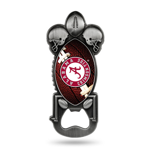 Celebrate the big game with the Rico Party Starter! This molded magnetic metal bottle opener features recessed printed inserts and sticks to virtually any refrigerator or steel surface. With vivid, team colored graphics and comfortable design, this magnetic bottle opener is sure to keep your party going all night long! One mold per league. NCAA will have Football or Basketball depending on the dominant sport for each school. Made By Rico Industries.