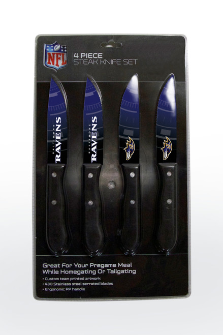 Perfect for your next game night celebration or pregame meal at home or outdoors! 430 stainless steel serrated blade. Custom team printed artwork. Ergonomic polypropylene handle. Double riveted. Easy to clean. Hand wash for best results. Not recommended for dishwasher. Made by The Sports Vault.