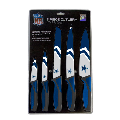 Great for your pregame meal at home or outdoors.  Made with a 430 stainless steel blade.  Custom team printed artwork.  Ergonomic polypropylene handle.  Non-slip handle.  Easy to clean.  Hand wash for best results.  Not recommended for dishwasher.  Made by The Sports Vault.