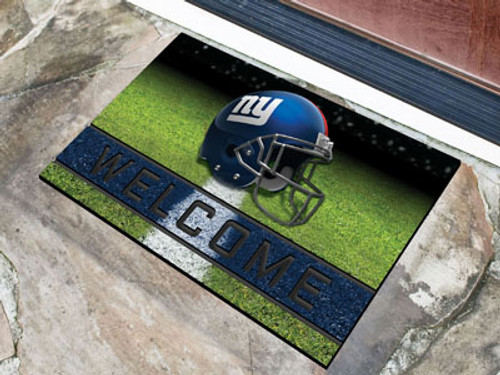 Be sure to welcome and wow your guests by displaying your true team spirit with the officially licensed rubber door mat by Fanmats. With true team colors and fibrous surface that looks like velvet, the mat will catch everyone eyes as they enter your home. Made with a heavy duty rubber construction the Rubber Doormat will withstand any weather conditions, but cleans off easily by sweeping or spraying down with water. The 3D molded welcome strip and the fiber surface is excellent at removing dirt and mud from shoes making sure no dirt comes into the home. Made Fibrous surface that looks like velvet. Heavy duty crumb rubber construction. 3D molded welcome stripe with non-skip backing keeps mat in place. Measures approx 18" x 30". Made in the USA. Manufacturered by Sports Licensing Solutions The Maker of Fanmats. Officially Licensed NFL Product