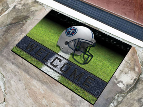 Be sure to welcome and wow your guests by displaying your true team spirit with the officially licensed rubber door mat by Fanmats. With true team colors and fibrous surface that looks like velvet, the mat will catch everyone eyes as they enter your home. Made with a heavy duty rubber construction the Rubber Doormat will withstand any weather conditions, but cleans off easily by sweeping or spraying down with water. The 3D molded welcome strip and the fiber surface is excellent at removing dirt and mud from shoes making sure no dirt comes into the home. Made Fibrous surface that looks like velvet. Heavy duty crumb rubber construction. 3D molded welcome stripe with non-skip backing keeps mat in place. Measures approx 18" x 30". Made in the USA. Manufacturered by Sports Licensing Solutions The Maker of Fanmats. Officially Licensed NFL Product
