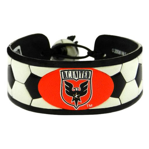 Support your team by wearing a classic team  bracelet! This handmade bracelet is made of genuine leather. The bracelet also features a ceramic bead and elastic loops for closure. There are two loops for adjustable sizing, making sure your bracelet is secure. One size fits all, and will fit most children and adults. Not recommended for children under 5. Made By Gamewear