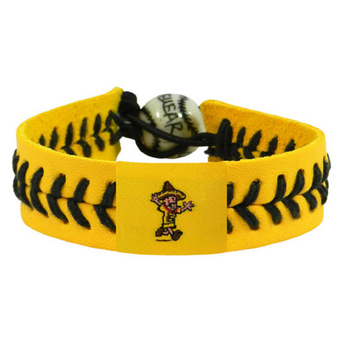 Support your team by wearing a classic team  bracelet! This handmade bracelet is made of genuine leather. The bracelet also features a ceramic bead and elastic loops for closure. There are two loops for adjustable sizing, making sure your bracelet is secure. One size fits all, and will fit most children and adults. Not recommended for children under 5. Made By Gamewear