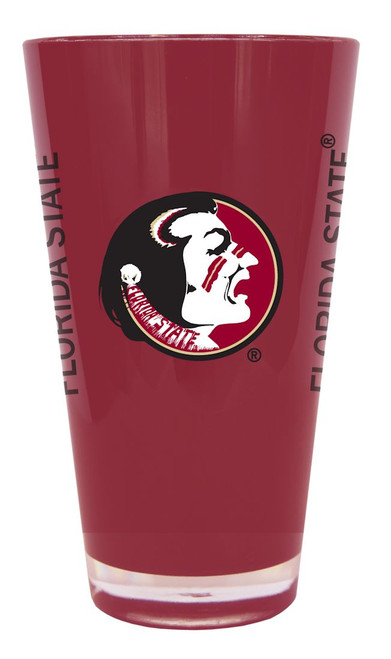 The 20 ounce double-walled, insulated plastic pint glass is BPA free, reusable and highly durable. It's decorated with colorful team graphics. Made By Boelter Brands