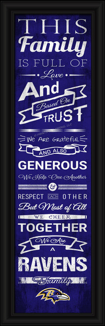 This full-color print features an inspiring message and lets everyone know who your family cheers for. The finished piece measures 24 x 8 inches in size and features the team logo. Made By Prints Charming