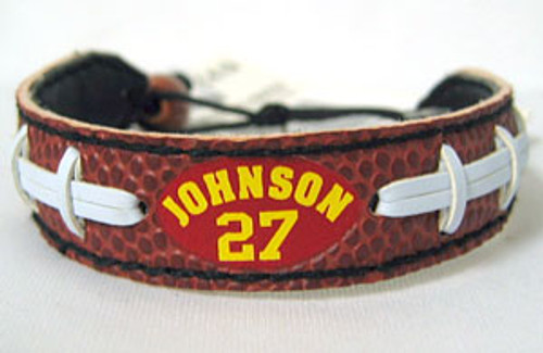 Support your team by wearing a classic team  bracelet! This handmade bracelet is made of genuine leather. The bracelet also features a ceramic bead and elastic loops for closure. There are two loops for adjustable sizing, making sure your bracelet is secure. One size fits all, and will fit most children and adults. Not recommended for children under 5. Made By Gamewear