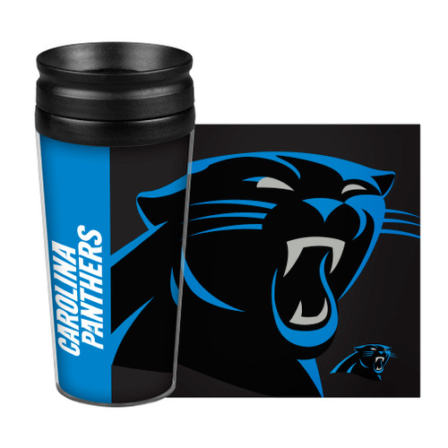 14oz. double-walled, plastic travel tumbler with full wrap graphics on paper insert. Screw on Lid. BPA Free. Made By Boelter Brands