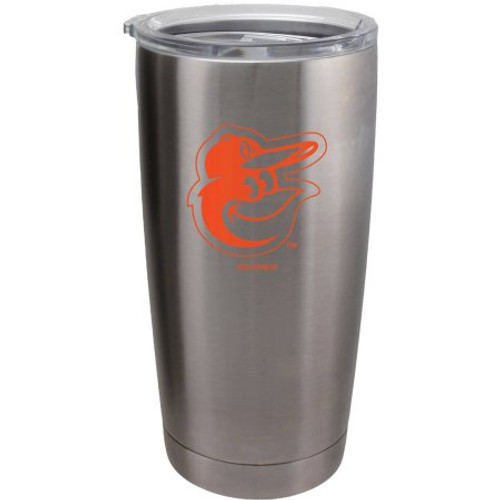 Baltimore Orioles Travel Tumbler 20oz Ultra Silver Special Order