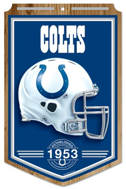 Indianapolis Colts Sign 11x17 Wood Established