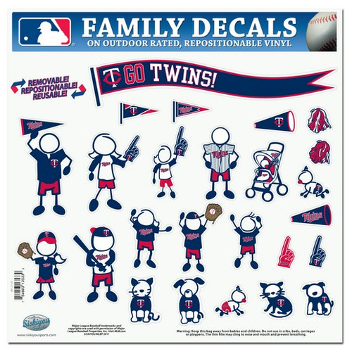 Minnesota Twins Decal 11x11 Family Sheet Special Order