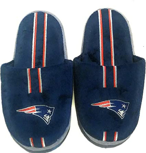 New England Patriots Slippers - Youth 8-16 Stripe (12 pc case) CO