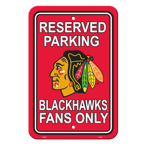 Chicago Blackhawks Sign 12x18 Plastic Reserved Parking Style CO