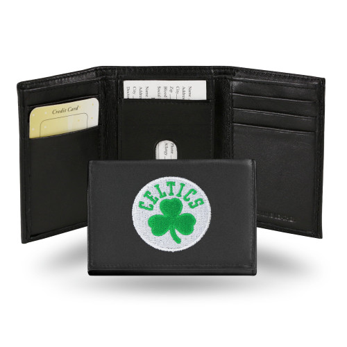 Boston Celtics Wallet Trifold Leather Embroidered