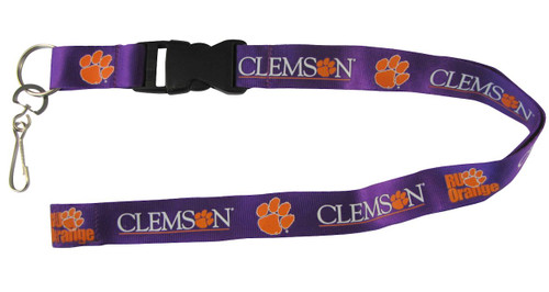 Clemson Tigers Lanyard Breakaway with Key Ring Style