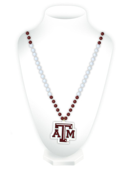 Texas A&M Aggies Beads with Medallion Mardi Gras Style