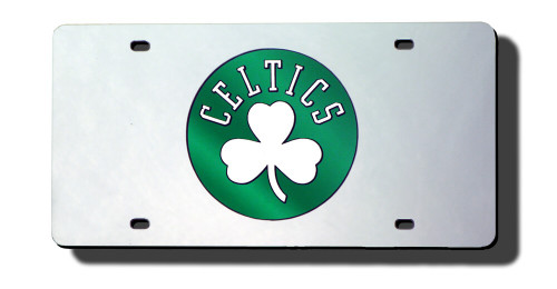 Boston Celtics License Plate Laser Cut Silver Special Order