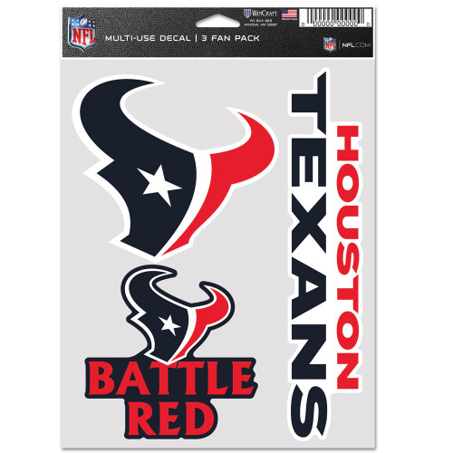 Houston Texans Decal Multi Use Fan 3 Pack