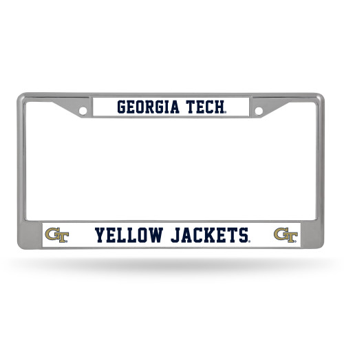 Georgia Tech Yellow Jackets License Plate Frame Chrome Alternate