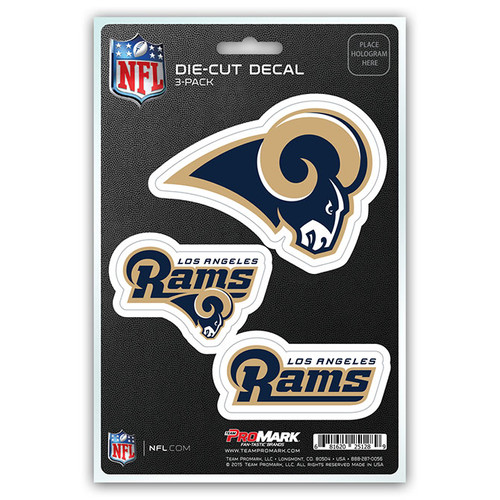 Los Angeles Rams Decal Die Cut Team 3 Pack