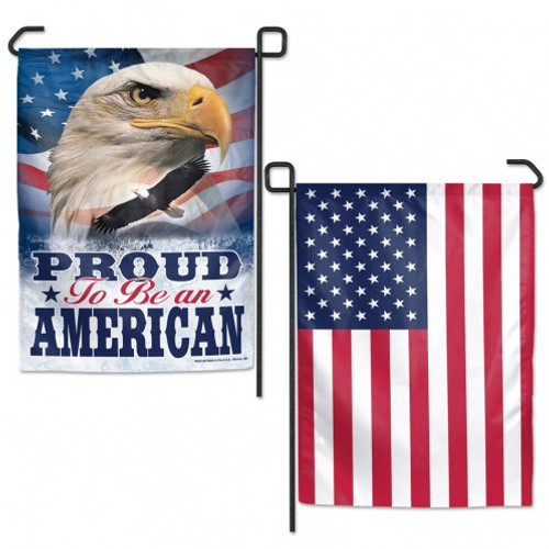 American Flag 12x18 Garden Style 2 Sided Proud American Special Order