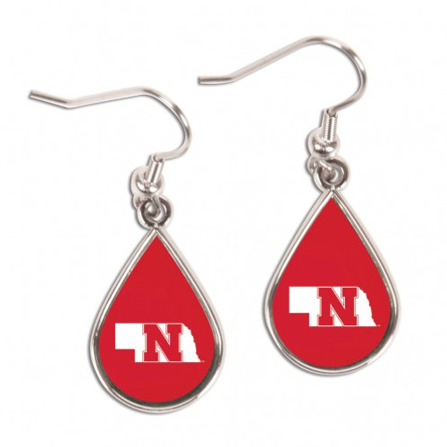 Nebraska Cornhuskers Earrings Tear Drop Style Special Order