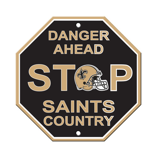 New Orleans Saints Sign 12x12 Plastic Stop Style CO