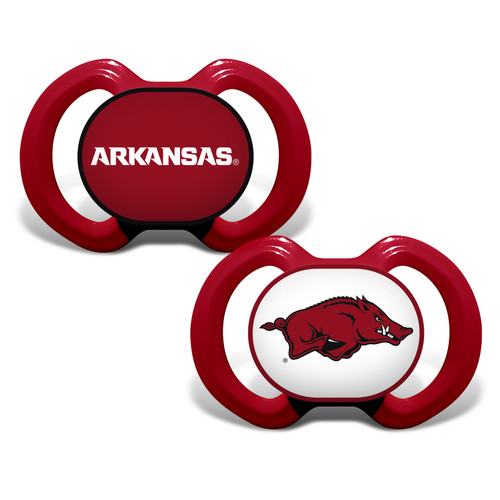 Soothe your little fan with officially licensed pacifiers. These orthodontic pacifiers feature a silicone nipple with a plastic shield and grasping hook. The team logo is adorned on the "button" with team colors decorating the shield. All items have been quality and safety tested to be 100% BPA and Phthalate free. Set of 2. Made By Baby Fanatic.