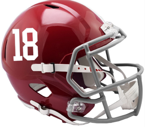 Just like the players wear. Officially licensed full size authentic helmets. Polycarbonate shell, steel polyvinyl coated quarterback / running back style facemask. The ultimate way to show your school spirit! Made by Riddell.