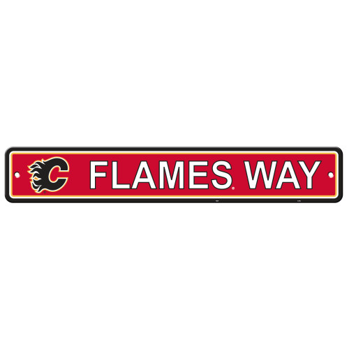 Calgary Flames Sign 4x24 Plastic Street Style CO