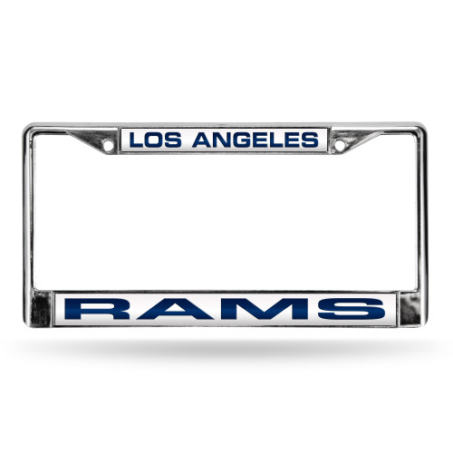 Los Angeles Rams License Plate Frame Laser Cut Chrome Blue Los Angeles Rams License Plate Frame Laser Cut Chrome Blue