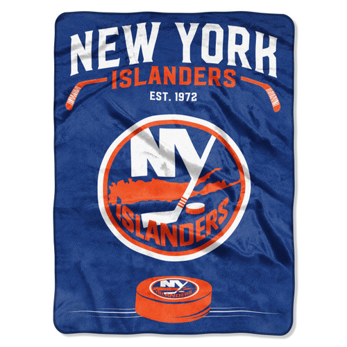 New York Islanders Blanket 60x80 Raschel Inspired Design Special Order