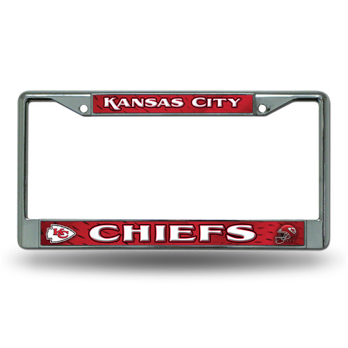 Kansas City Chiefs License Plate Frame Chrome Alternate