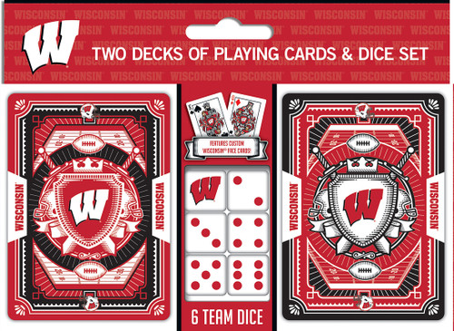 Wisconsin Badgers Playing Cards and Dice Set