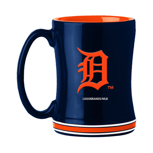 Detroit Tigers Coffee Mug 14oz Sculpted Relief Team Color Detroit Tigers Coffee Mug 14oz Sculpted Relief Team Color