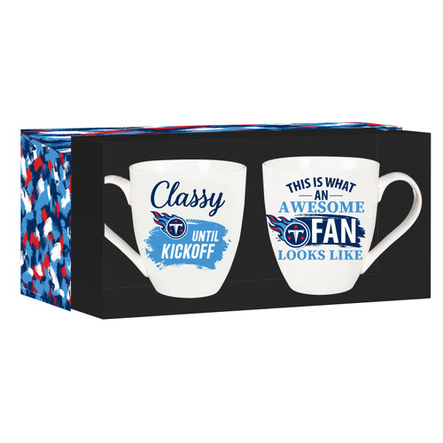 Tennessee Titans Coffee Mug 17oz Ceramic 2 Piece Set with Gift Box