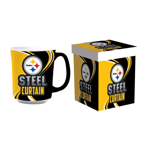 Pittsburgh Steelers Coffee Mug 17oz Ceramic 2 Piece Set with Gift Box -  Caseys Distributing