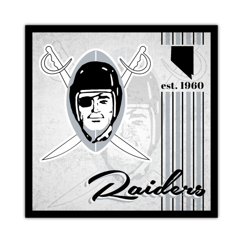 Las Vegas Raiders Sign Wood 10x10 Album Retro Design