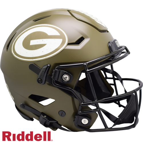 Green Bay Packers Helmet Riddell Authentic Full Size SpeedFlex Style Salute To Service