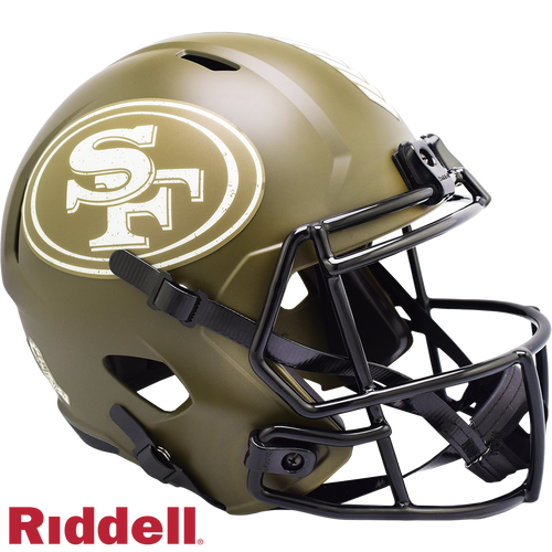 San Francisco 49ers Helmet Riddell Replica Full Size Speed Style Salute To Service