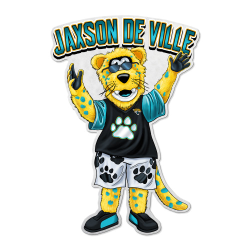 Jacksonville Jaguars Pennant Shape Cut Mascot Design