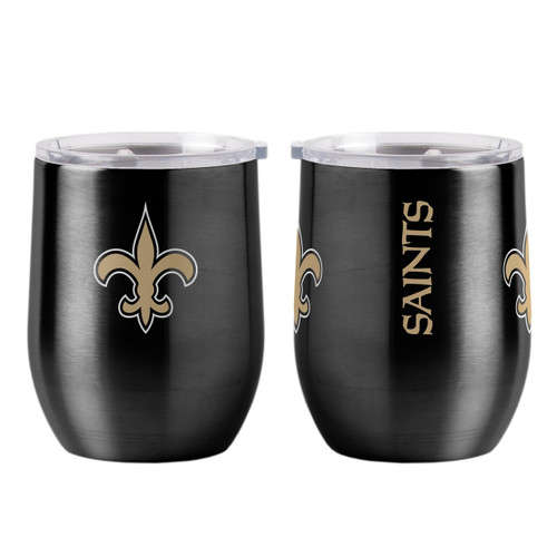 New Orleans Saints Travel Tumbler 16oz Stainless Steel Curved