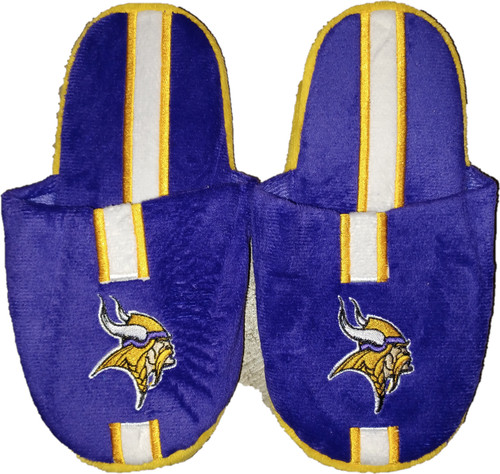 Minnesota Vikings Slipper - Youth 8-16 Size 1-2 Stripe - (1 Pair) - M