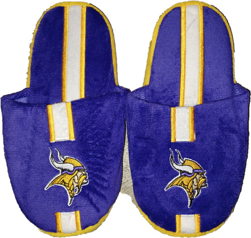 Minnesota Vikings Slipper - Youth 8-16 Size 1-2 Stripe - (1 Pair) - XL