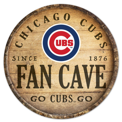 Chicago Cubs Sign Wood 14 Inch Round Barrel Top Design
