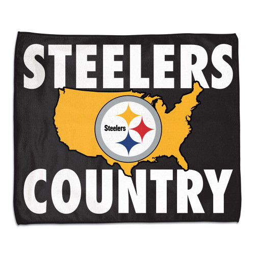 Pittsburgh Steelers Towel 15x18 Rally Style Full Color